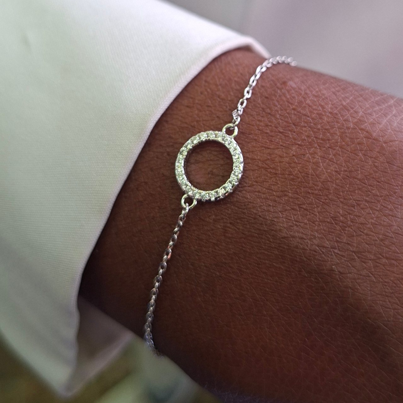 circle of life bracelet with cubic zirconia