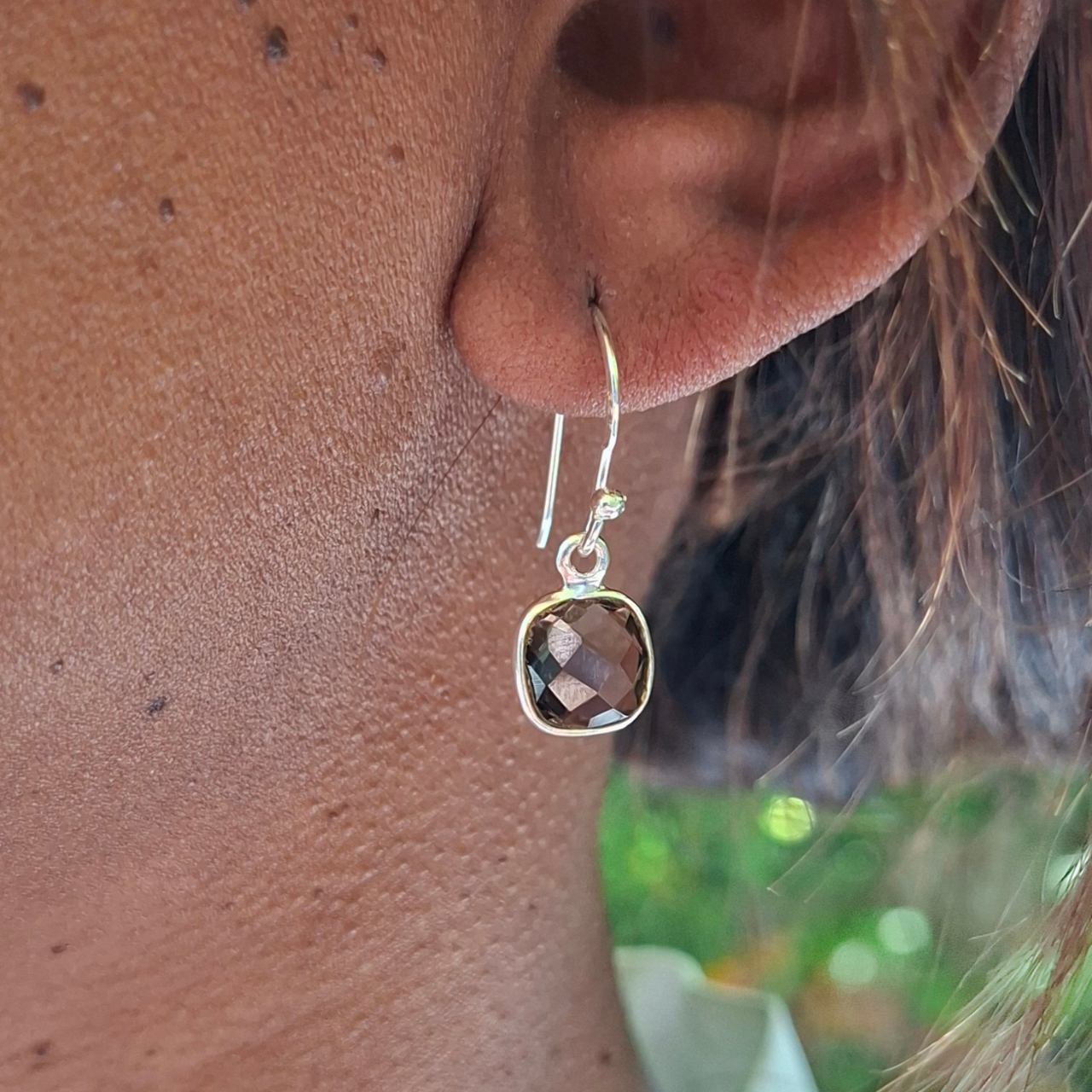 smokey quartz earrings