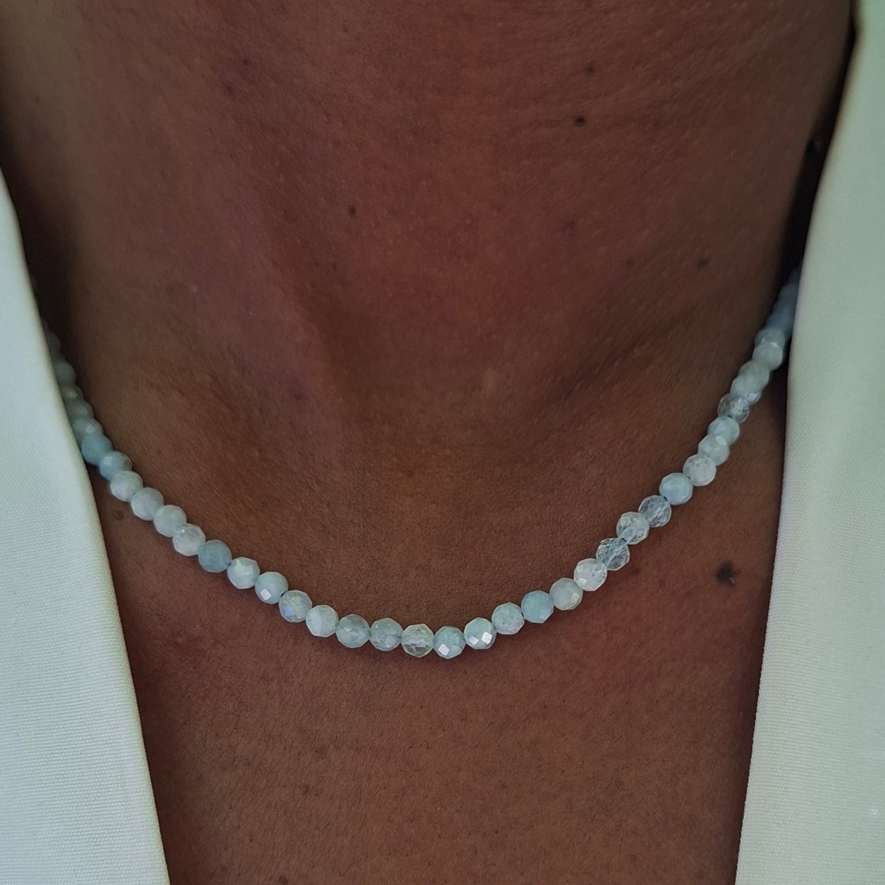 aquamarine beaded necklace