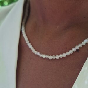 white moonstone beaded necklace