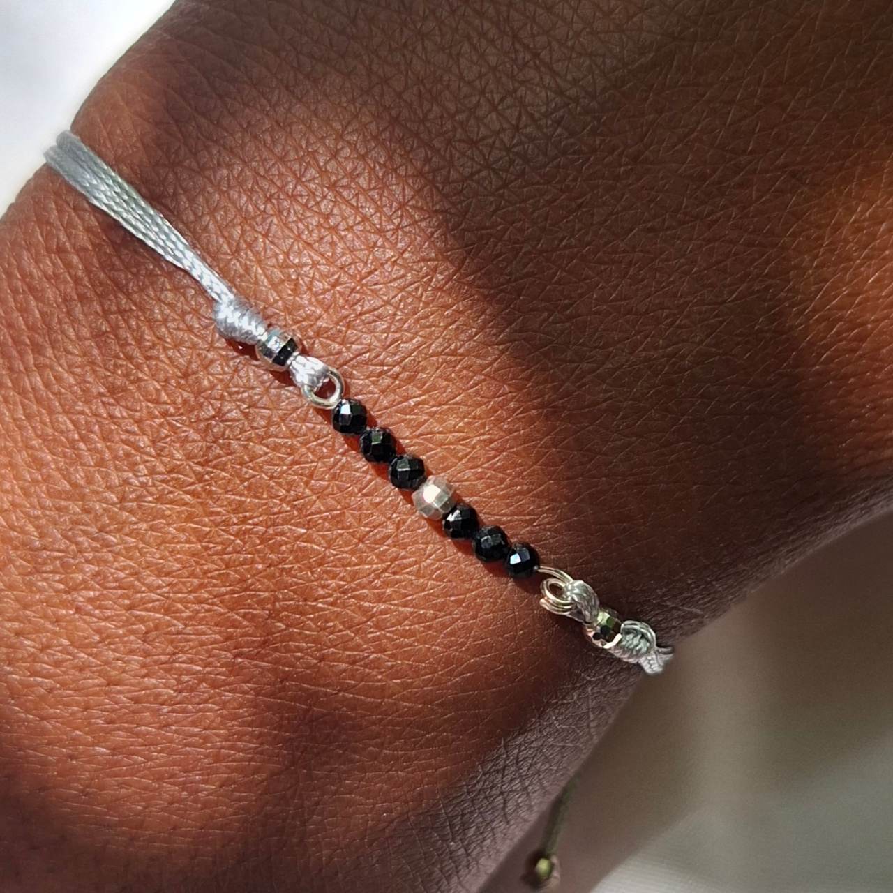 spinel beaded silk bracelet