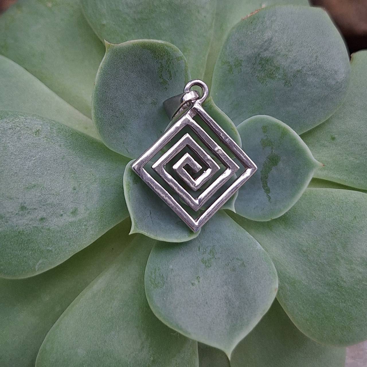 Medium Square Spiral Pendant