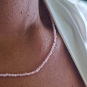 rose quartz beaded necklace