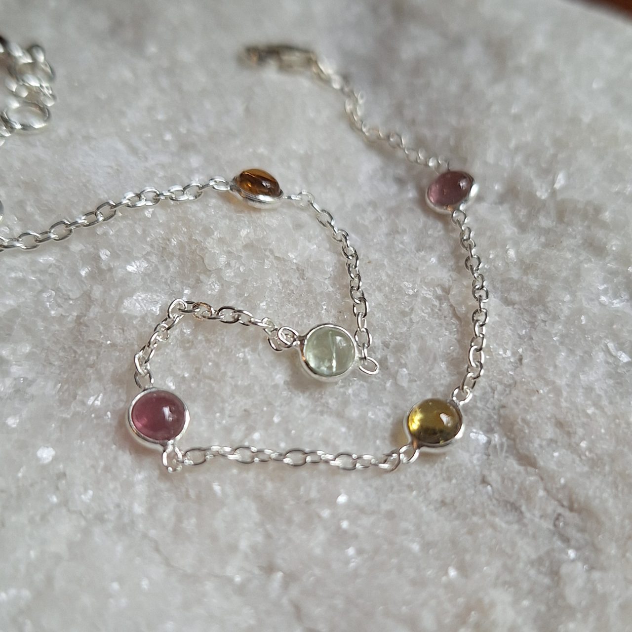 Fine Tourmaline Bracelet Round Stones