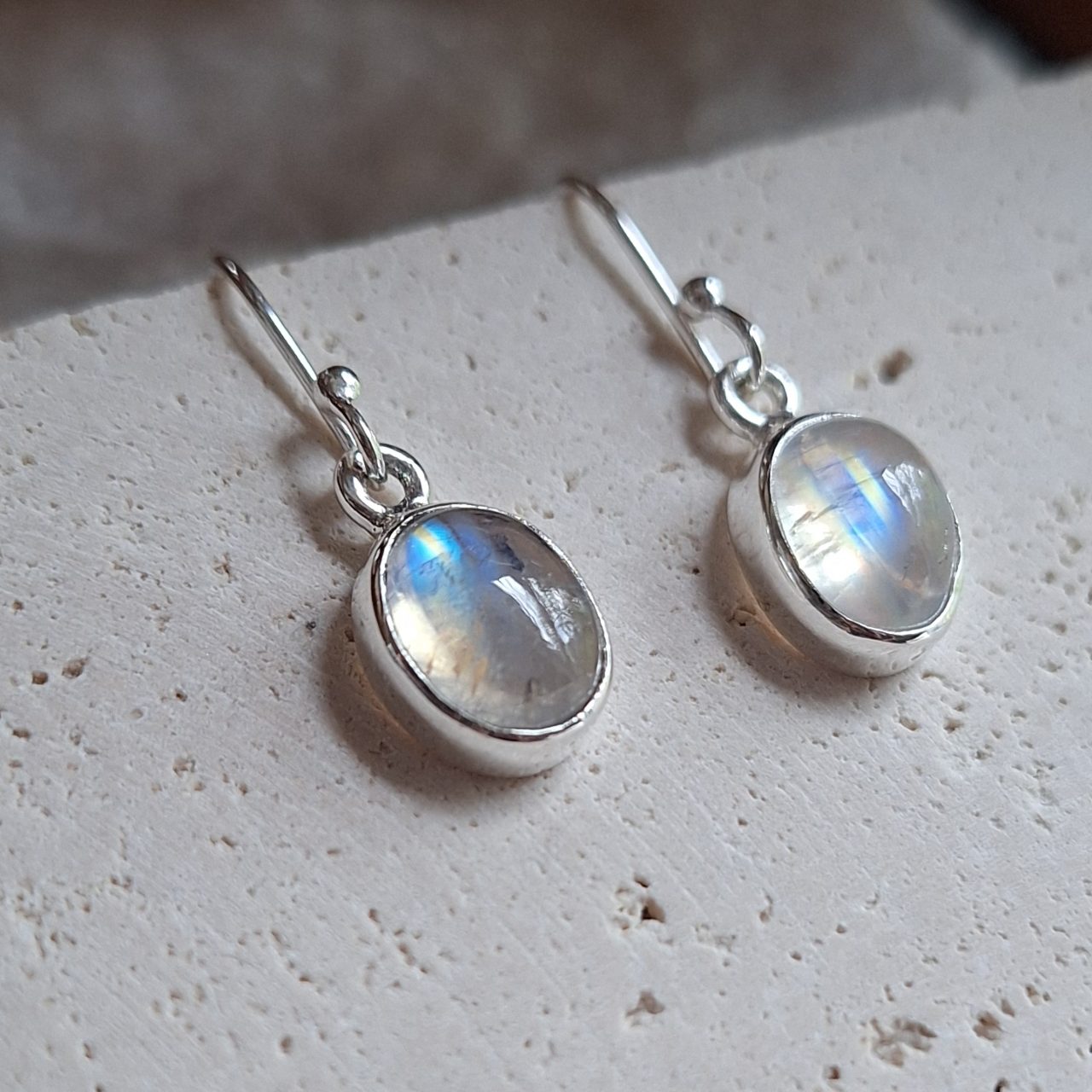 Moonstone Sml Oval Earrings