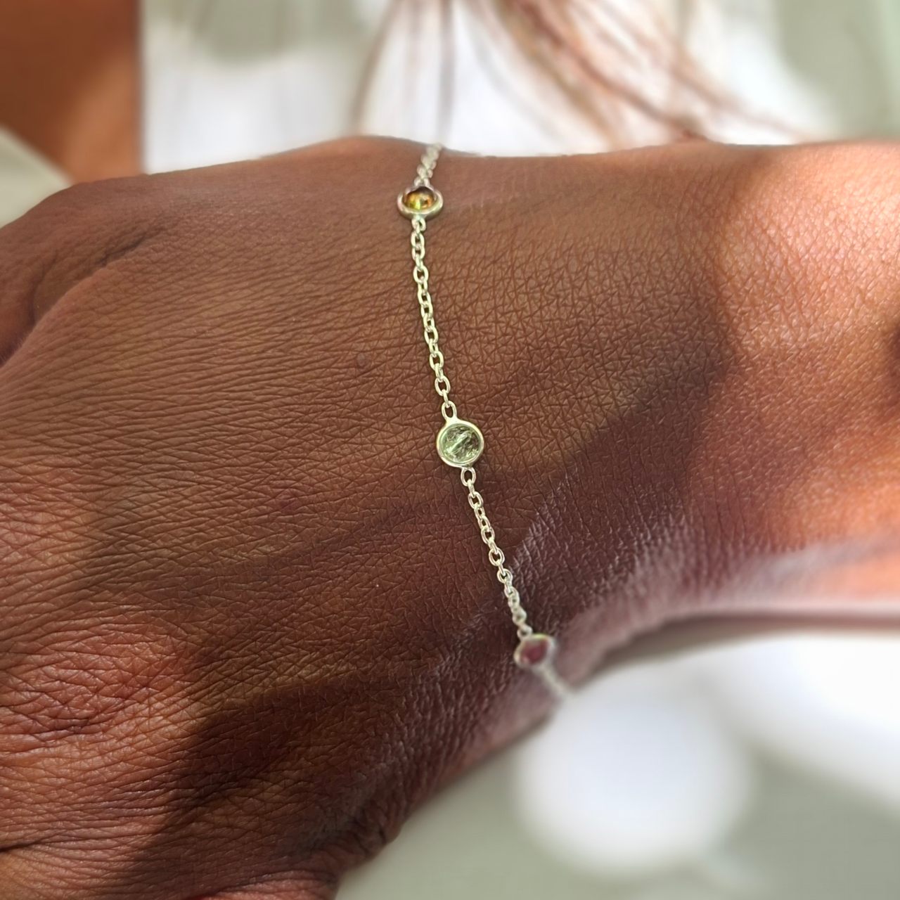 Fine Tourmaline Bracelet Round Stones
