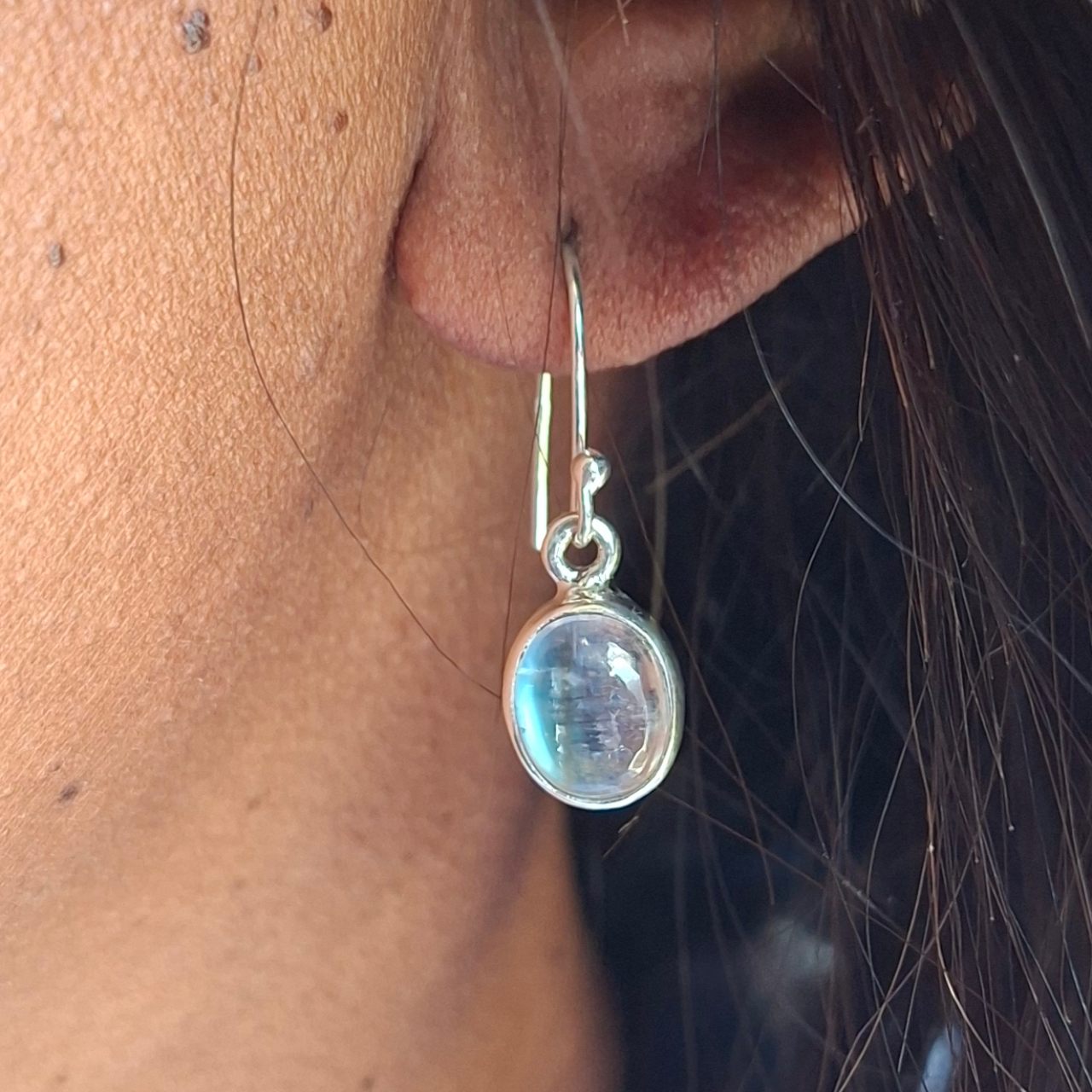 Moonstone Sml Oval Earrings