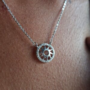 Round Disk Sun with CZ stones Set