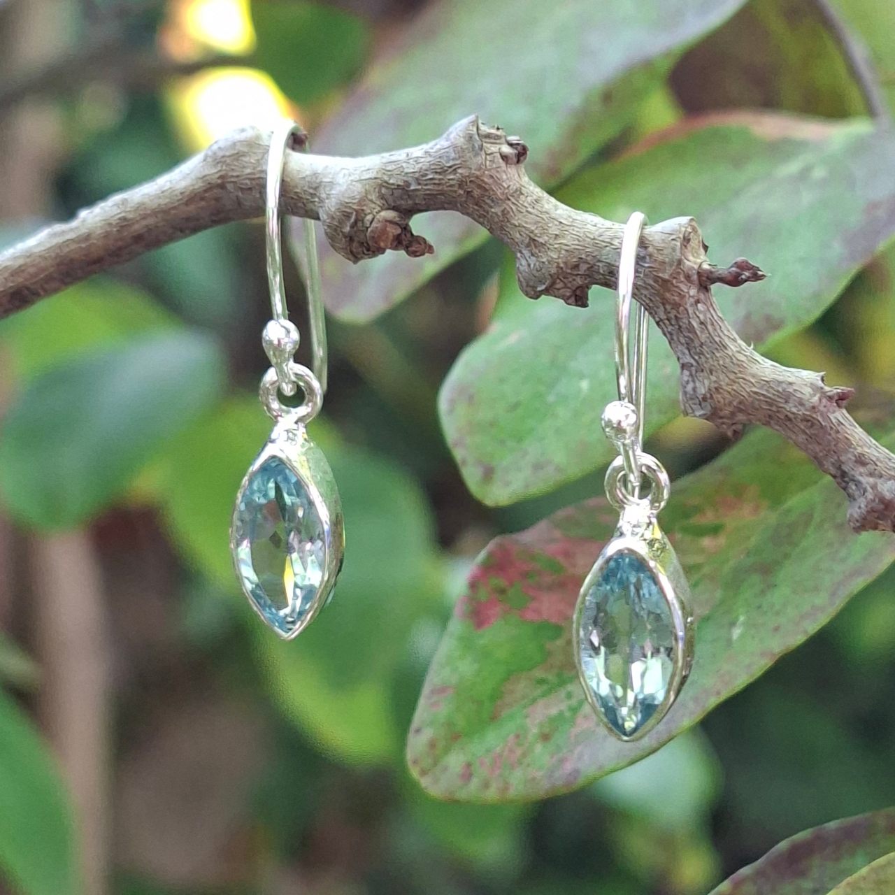 Blue Topaz Marquise Earrings