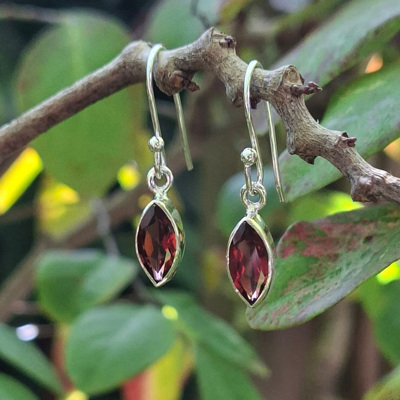 Garnet Marquise Earrings