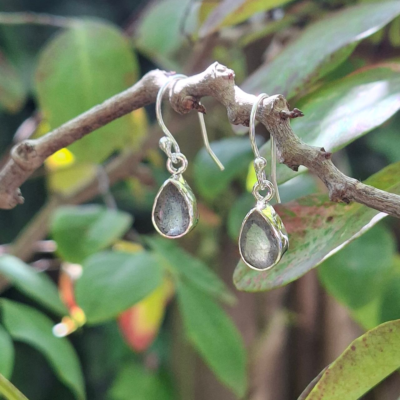 Labradorite Teardrop Earrings - Image 2