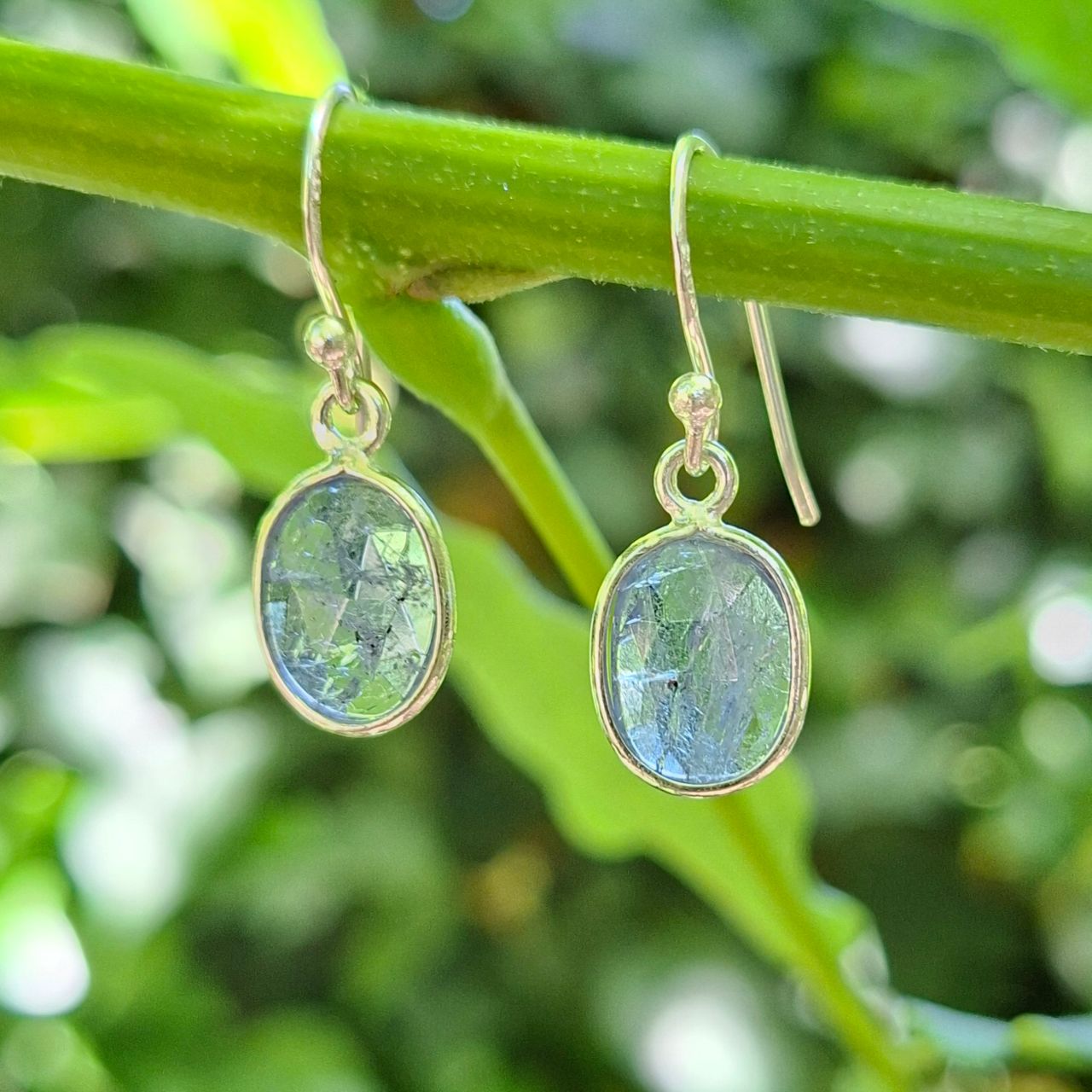 Milky Tanzanite Oval Earrings