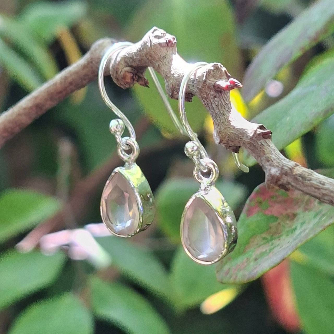 Rose Quartz Teardrop Earrings