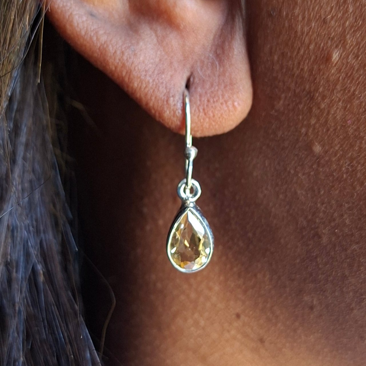 citrine teardrop earrings