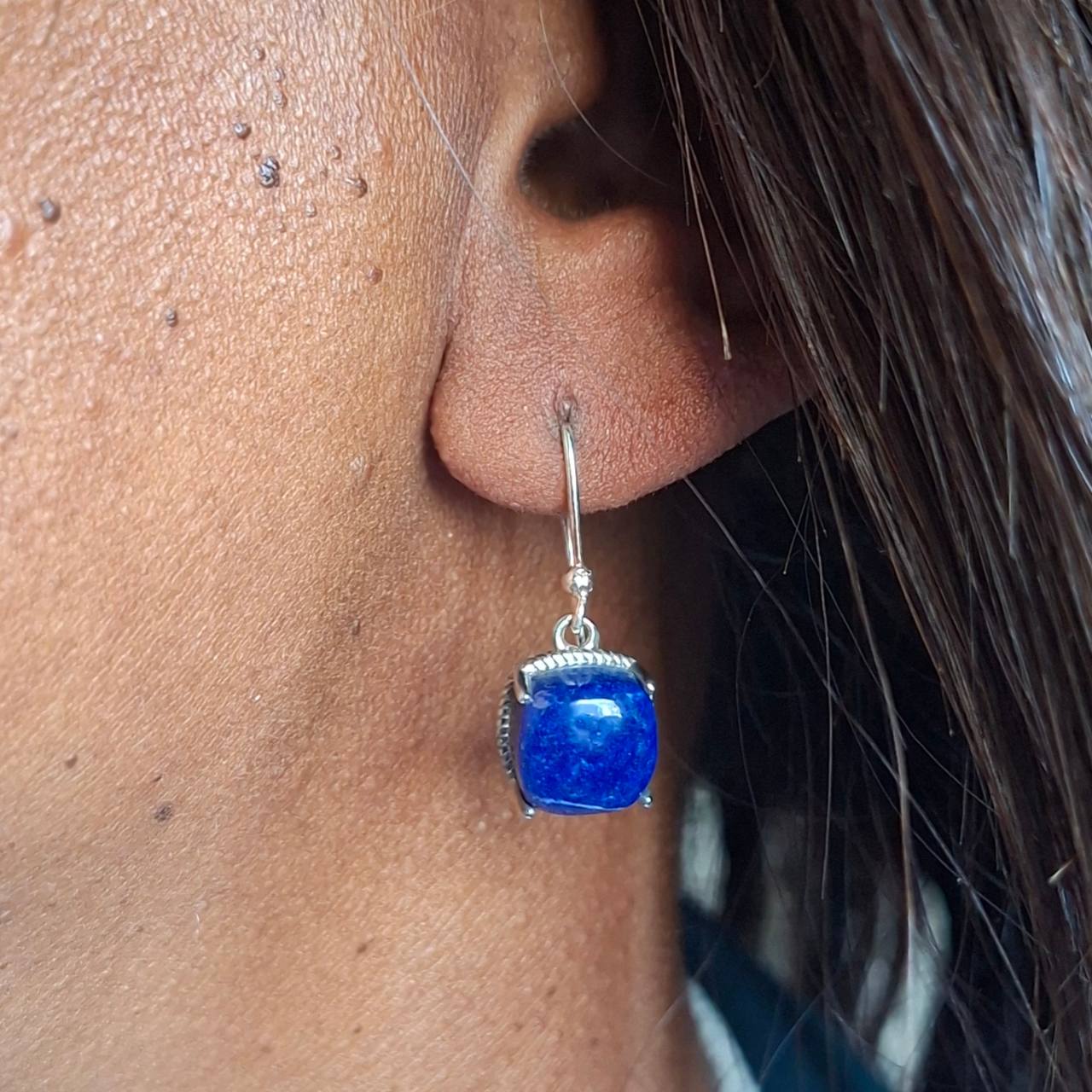 Lapis Lazuli Cabochon Earrings