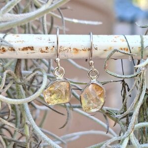citrine rough earrings