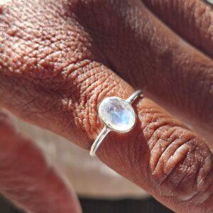 small oval moonstone ring