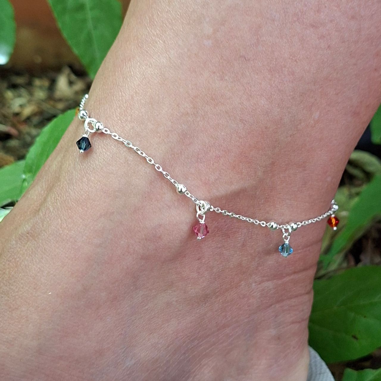 Rainbow Crystal Anklet