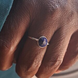round lapis lazuli ring