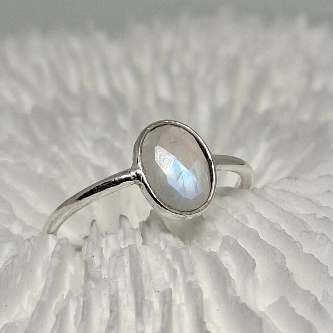 small oval moonstone ring