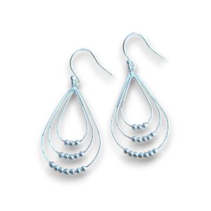 triple dangle with balls earrings