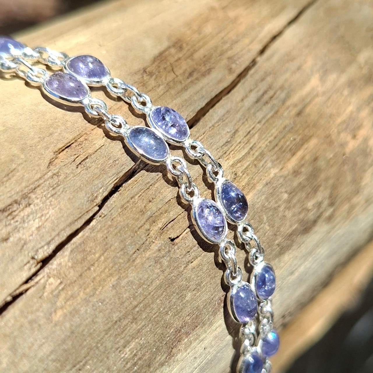Double Row Milky Tanzanite Bracelet