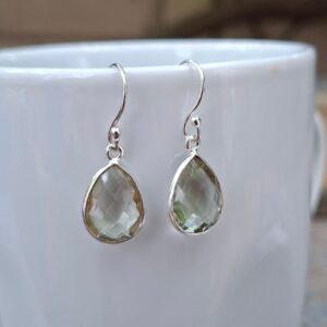 Green Amethyst Teardrop Earrings