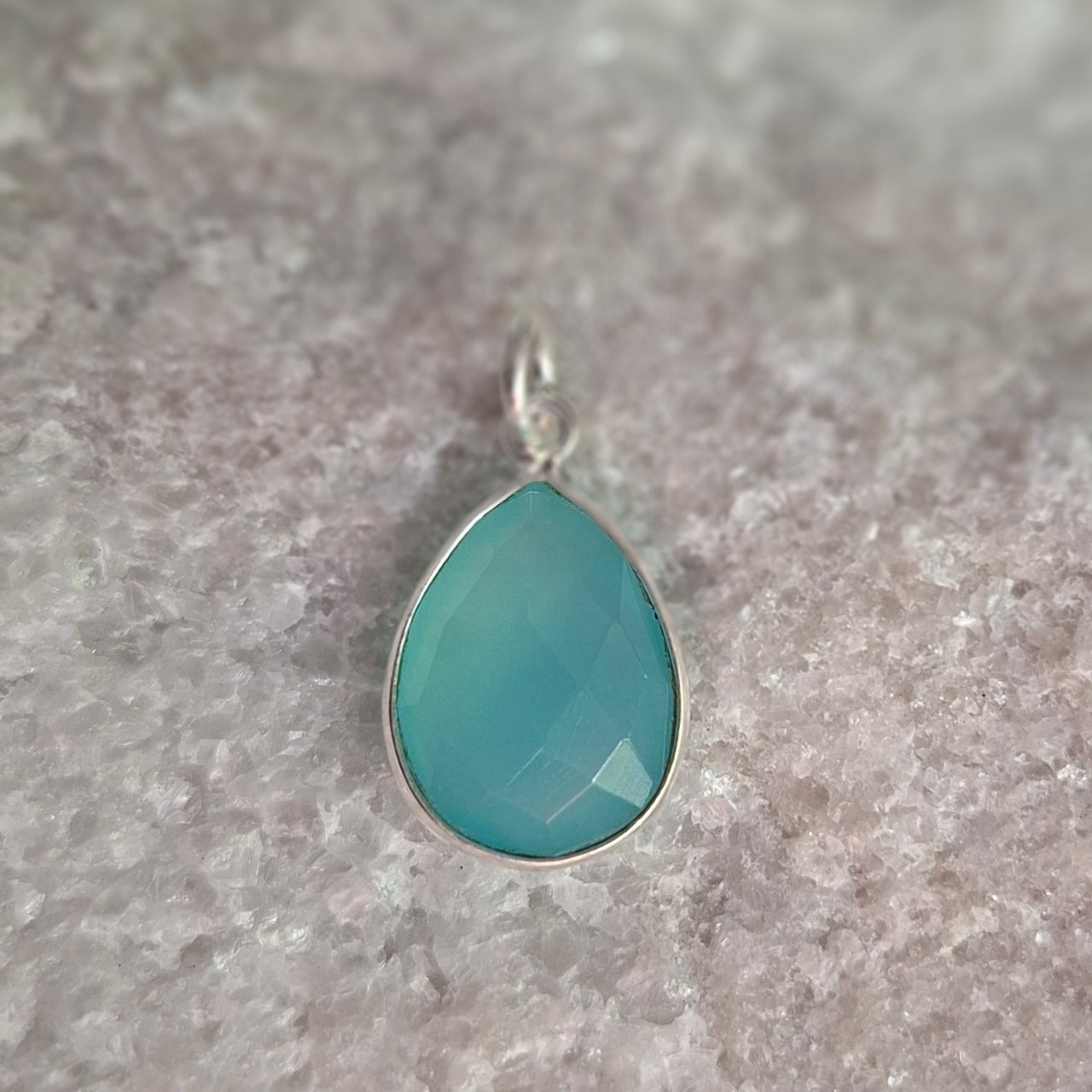 Aqua Onyx Teardrop Pendant