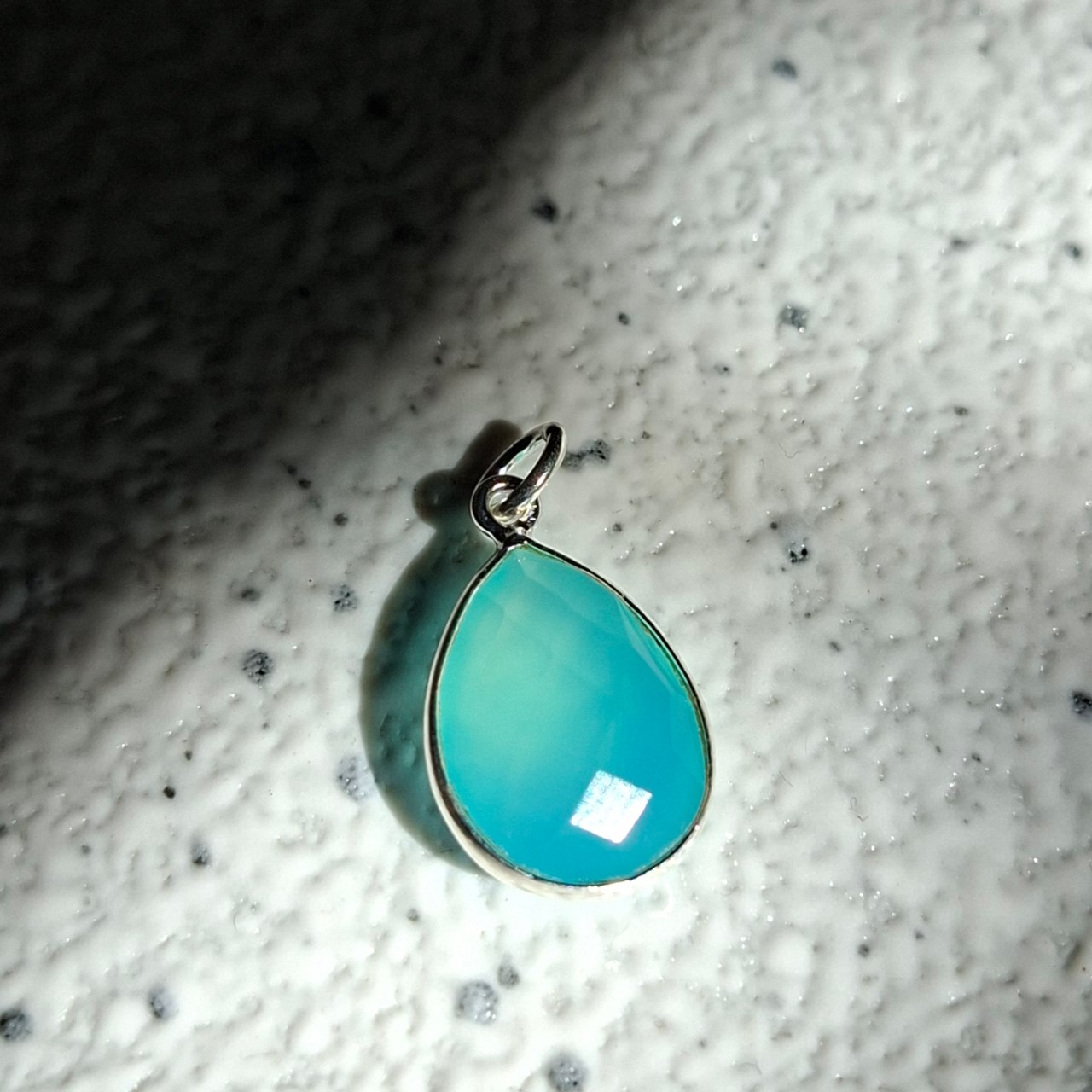 Aqua Onyx Teardrop Pendant
