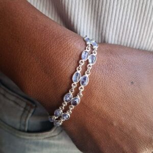 double row milky tanzanite bracelet