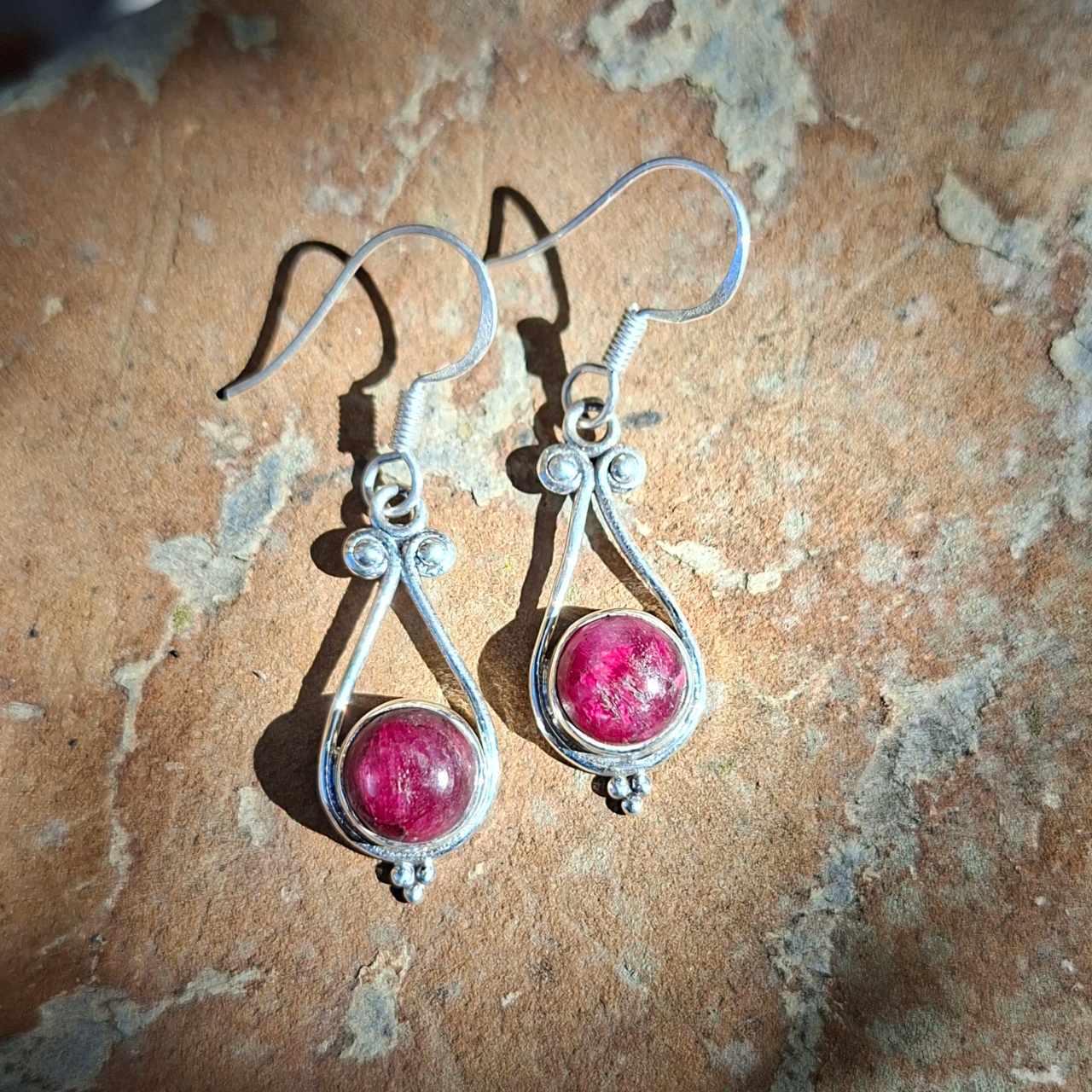 Ruby Zoisite Earrings
