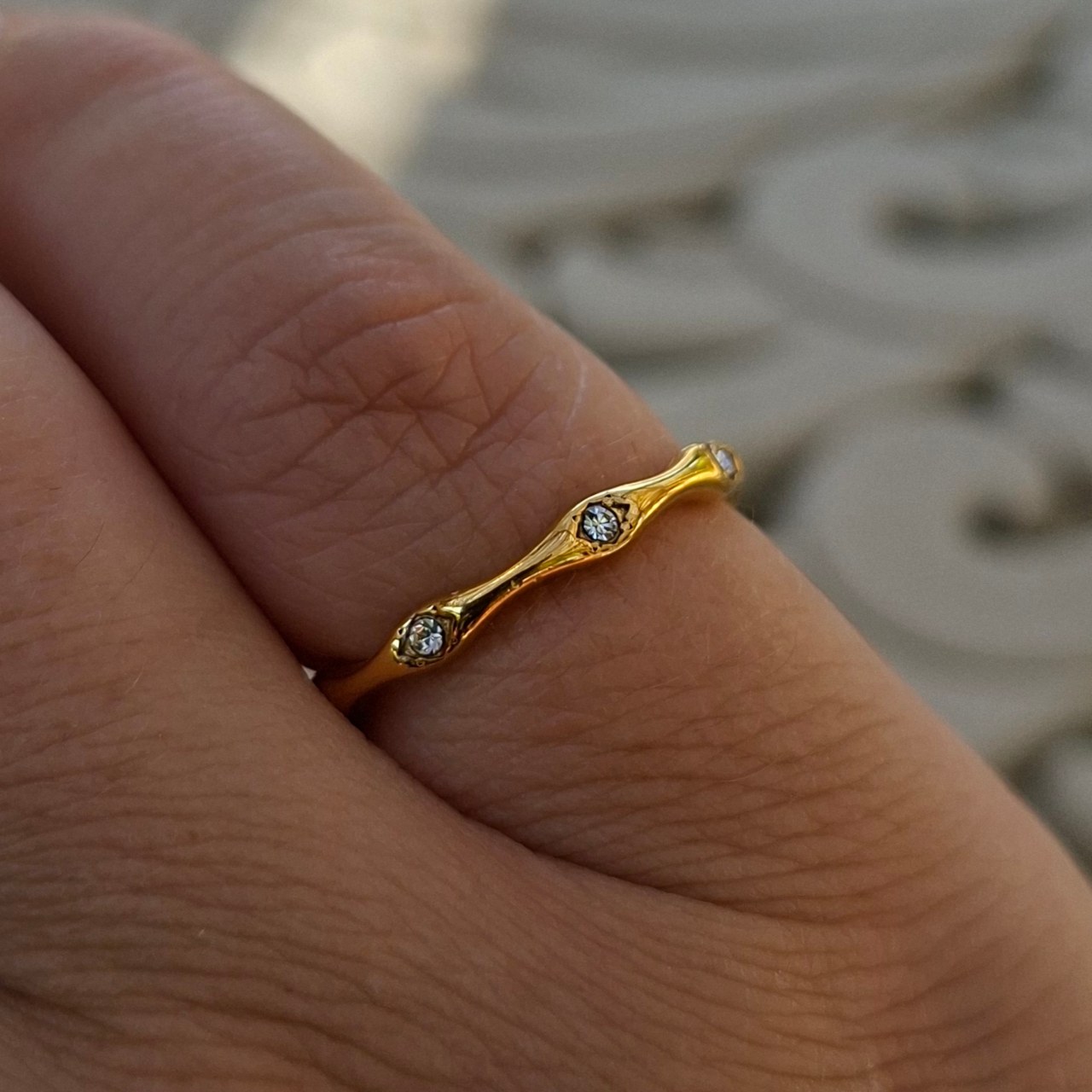 Gold Twisty Stacker Ring SS
