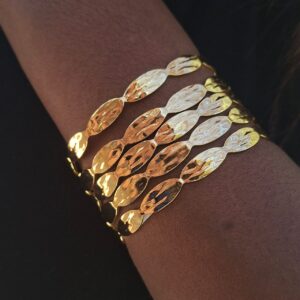 Gold Chunky 5 Strand Cuff Bangle SS