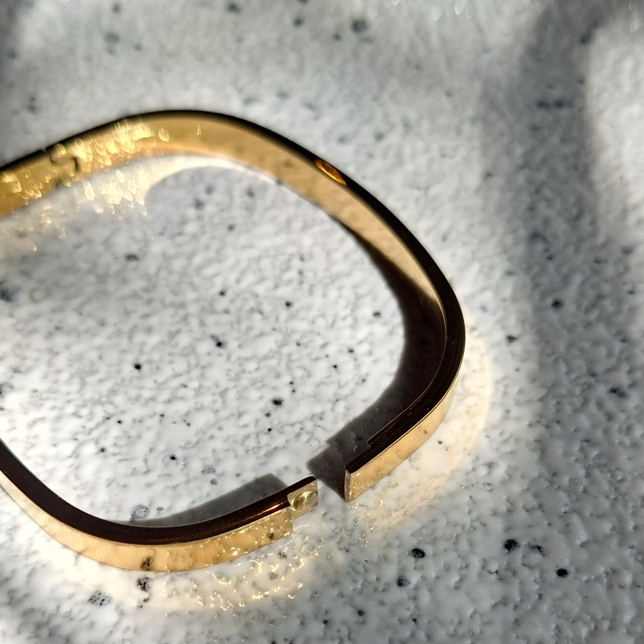 Gold Square Thin Bangle SS - Image 2
