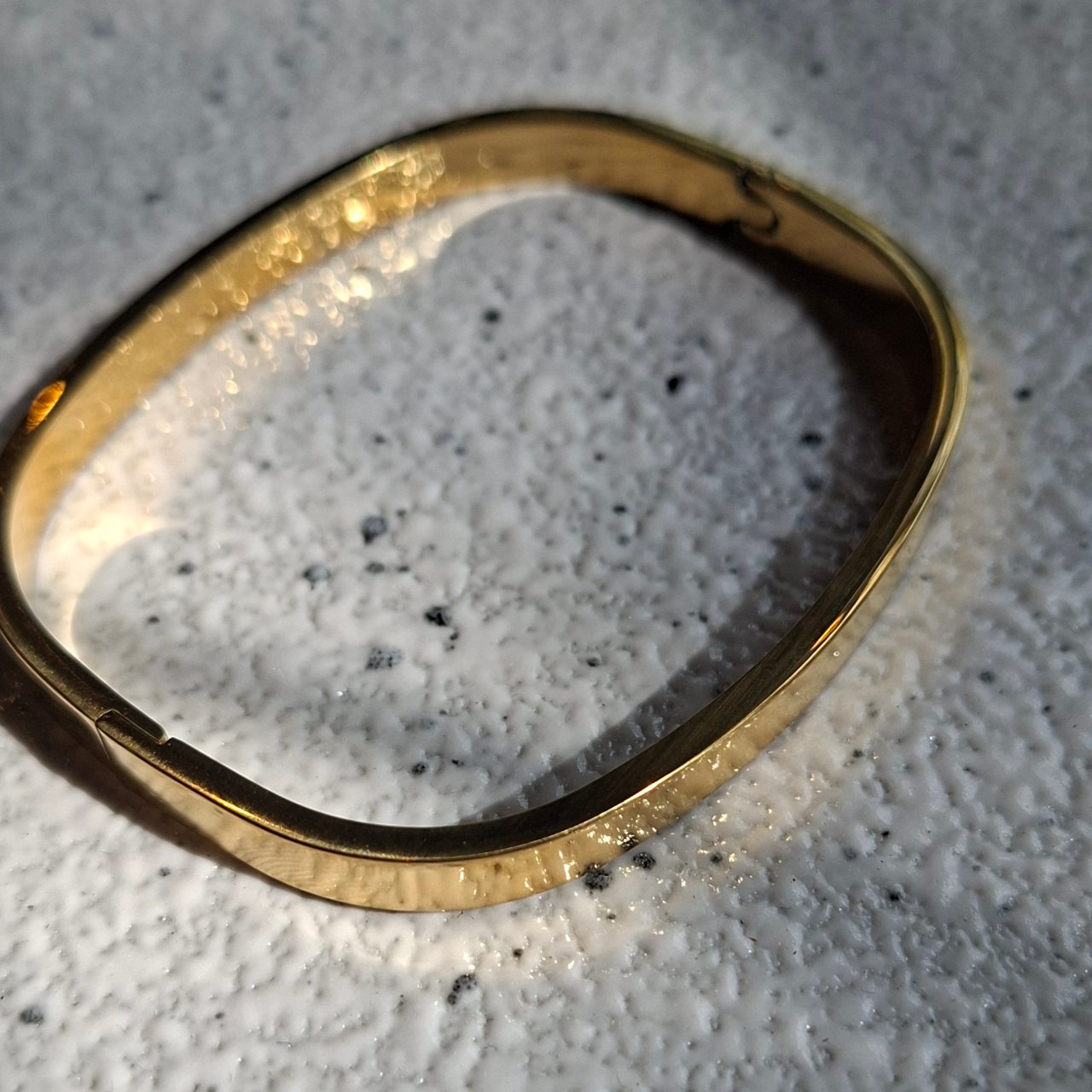 Gold Square Thin Bangle SS