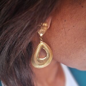 gold teardrop shell earrings ss