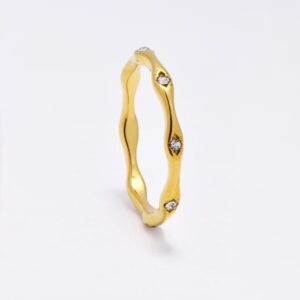 gold twisty stacker ring ss