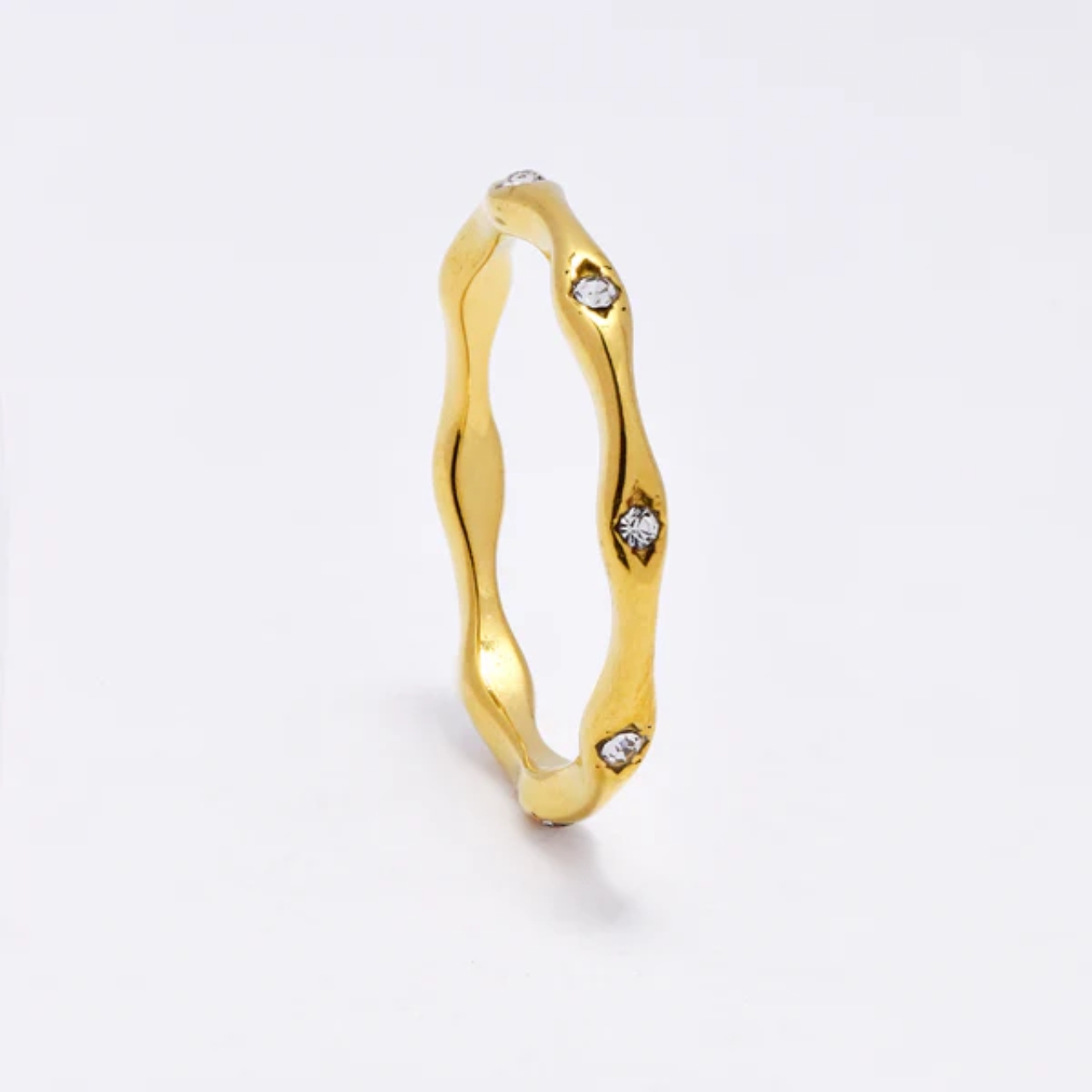 gold twisty stacker ring ss