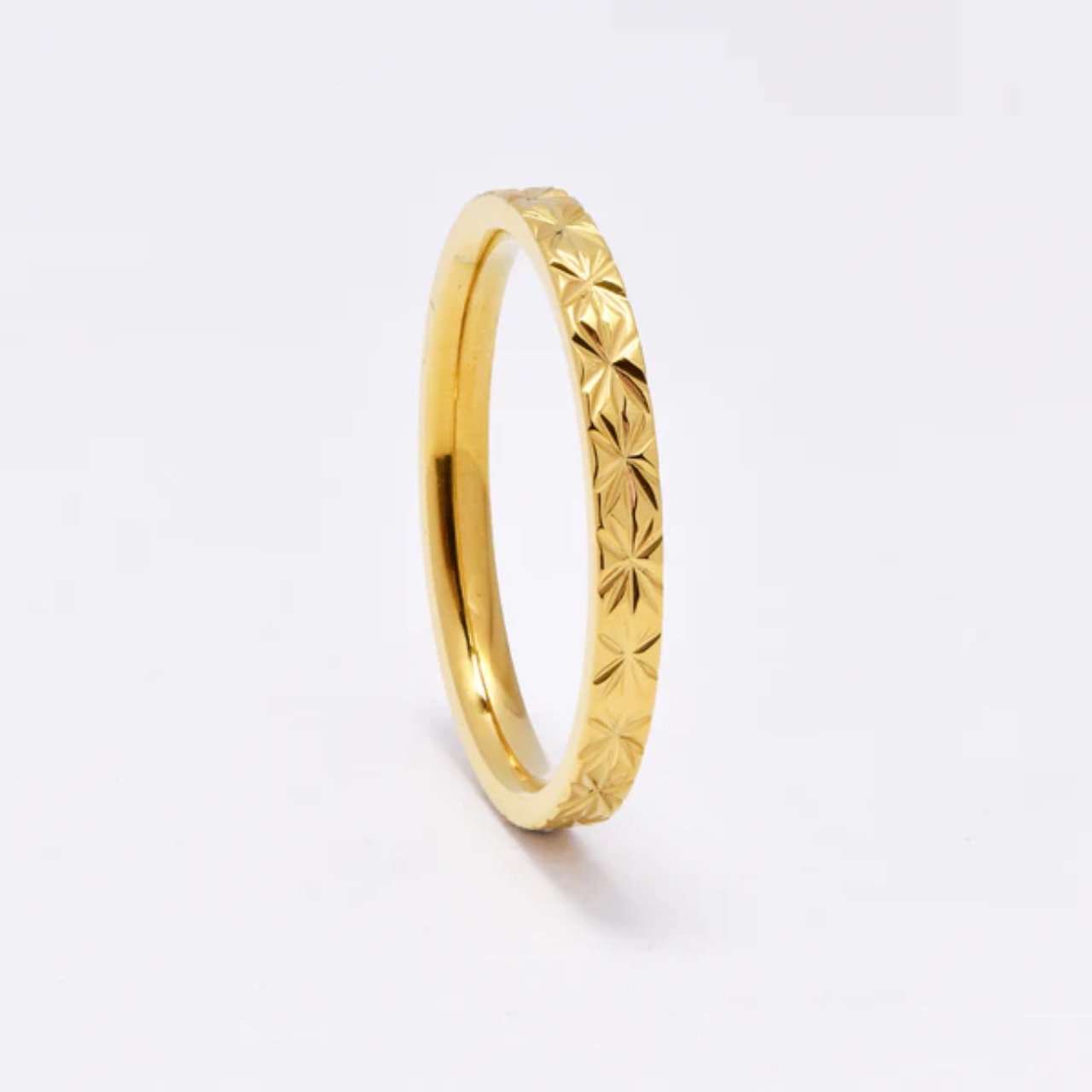 Gold Starburst Stacker Ring SS