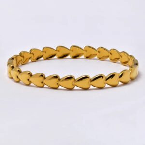 gold heart wreath bangle ss
