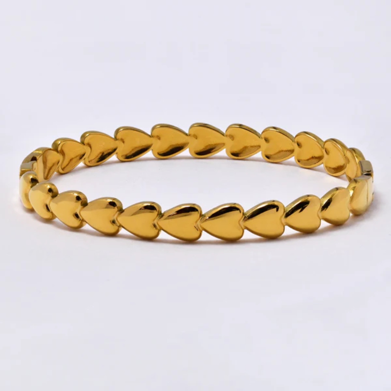 gold heart wreath bangle ss