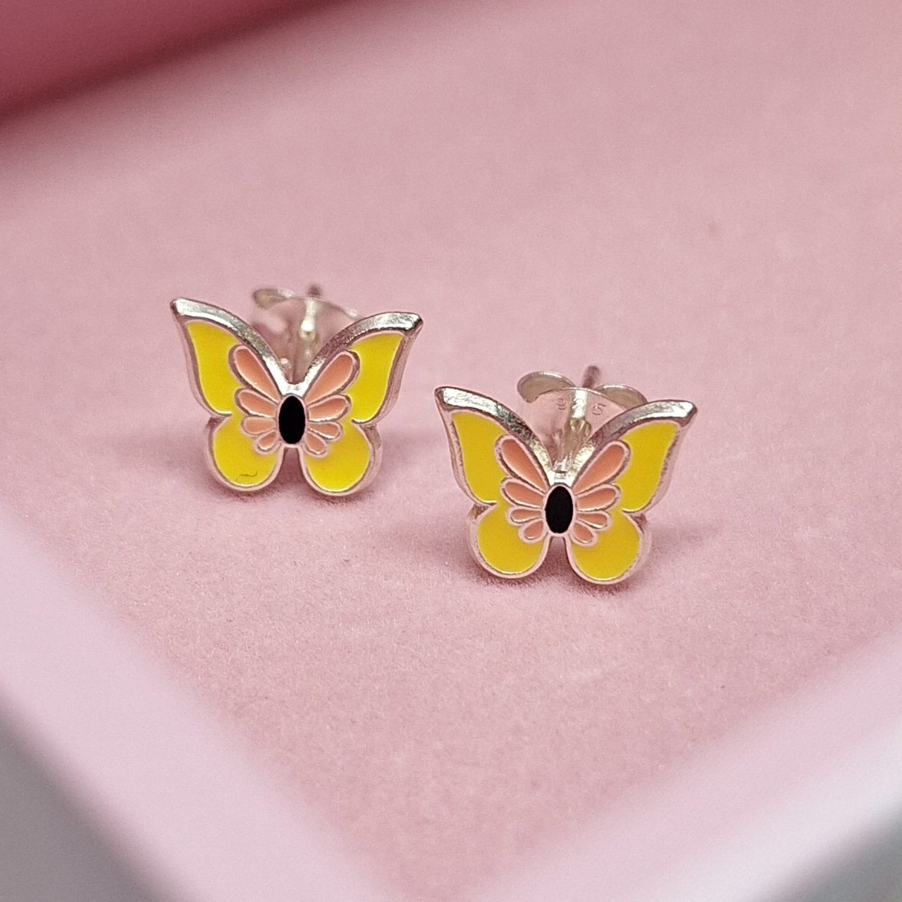 Yellow Butterfly Enamel Studs