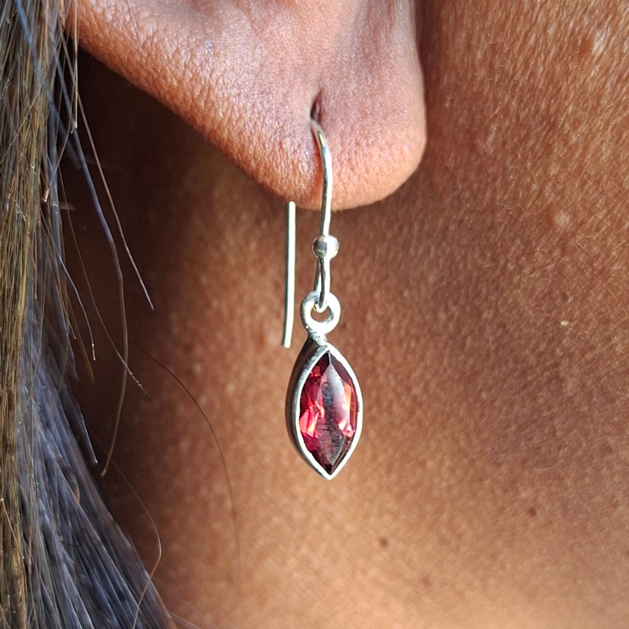 Garnet Marquise Earrings
