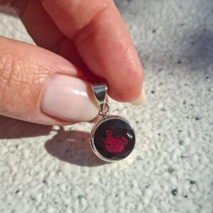 Garnet Round Pendant