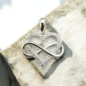 Infinity Heart Pendant with CZ