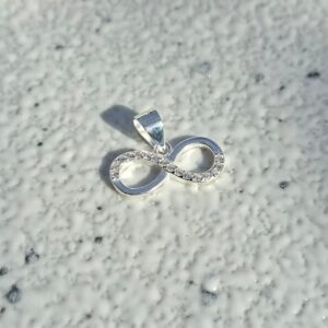 Infinity Pendant Side Profile with CZ