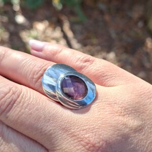 amethyst abstract ring