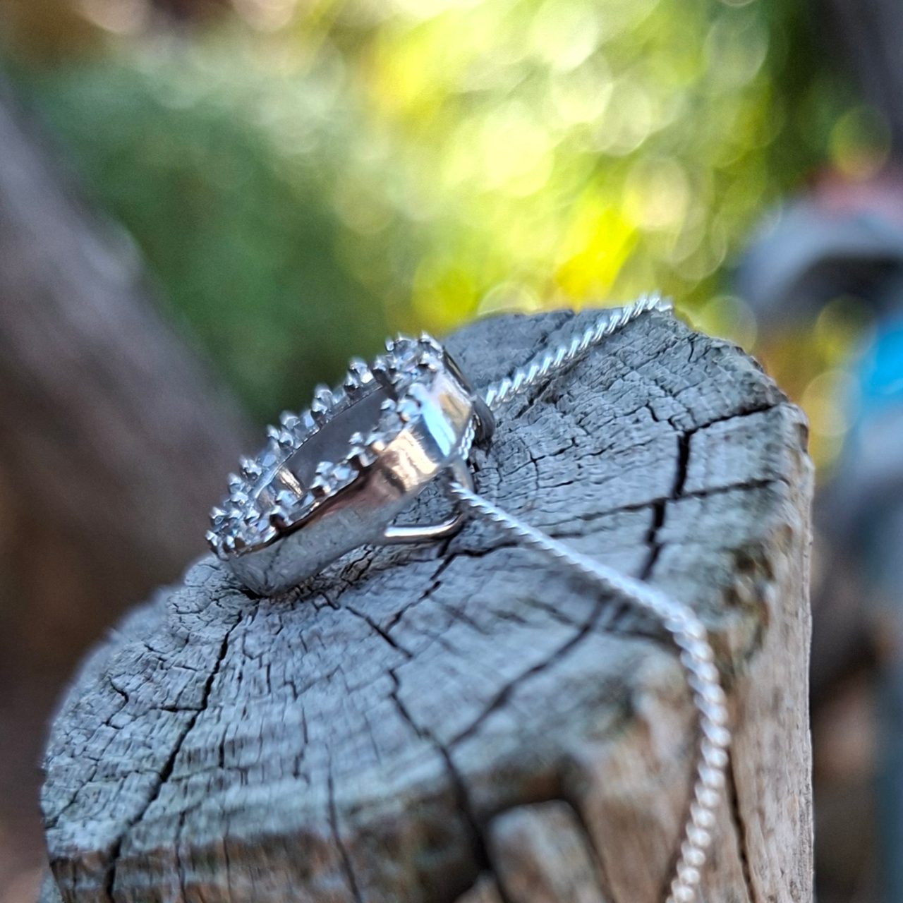 Oval CZ Floating Pendant