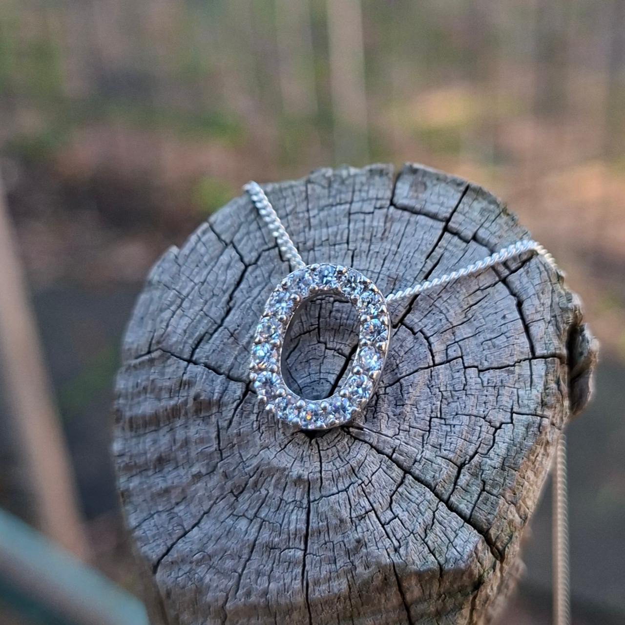 Oval CZ Floating Pendant