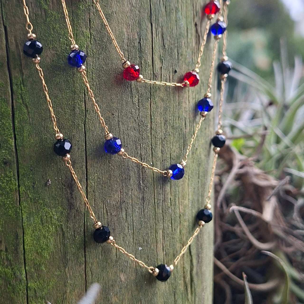 gold ss glass bead necklace